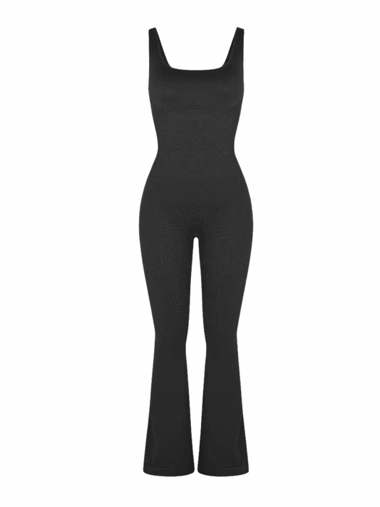 Seamless Square Neck Flared Jumpsuit